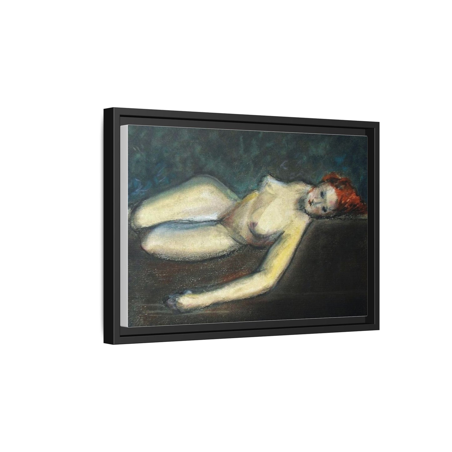 Lying nude by Paul Gosselin Framed Matte Canvas Wall Art Print