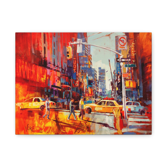 New York 7th AV attributed to Voke Canvas Wall Art — Matte Stretched Canvas