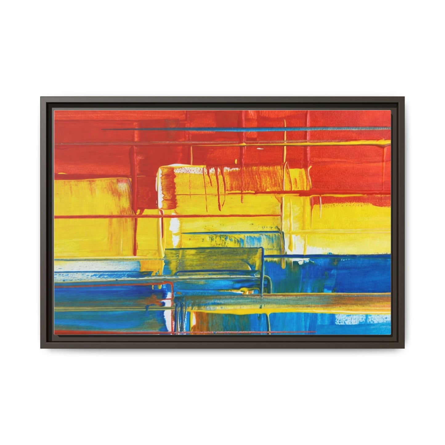 Abstract Multi-Color Framed Canvas Art — Modern Geometric Wall Decor