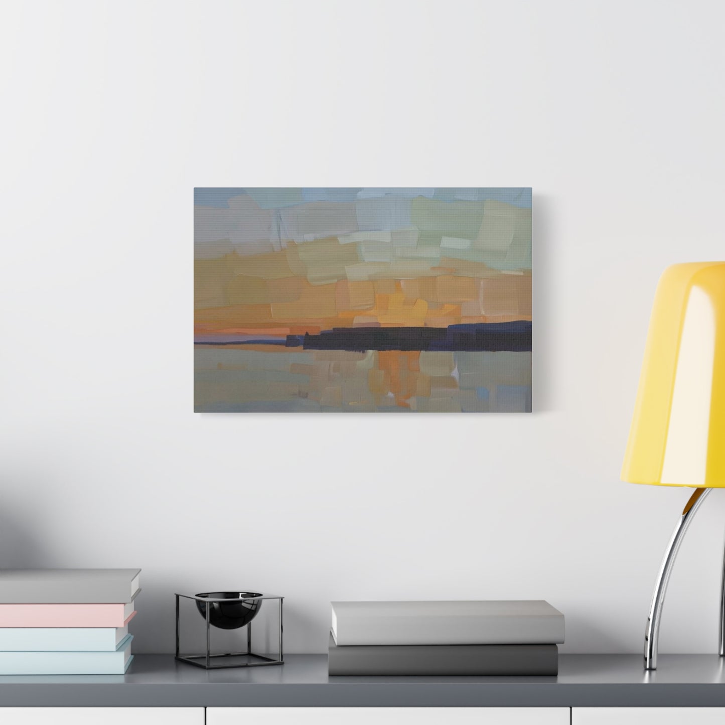 Abstract Sunset Landscape Canvas Print  Matte Stretched 1.25"