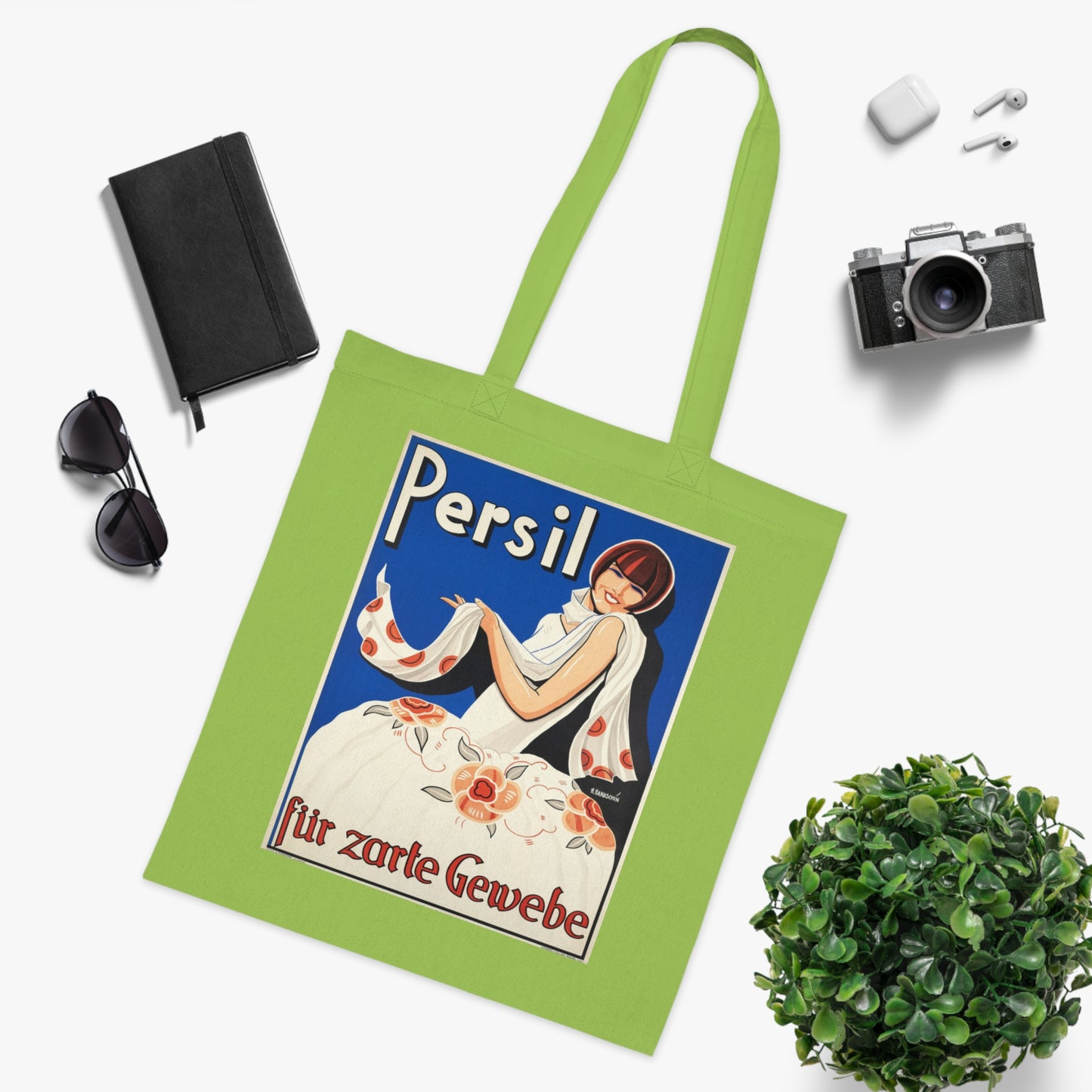 Vintage Persil Poster Cotton Tote — Retro Laundry Advertising Graphic Bag