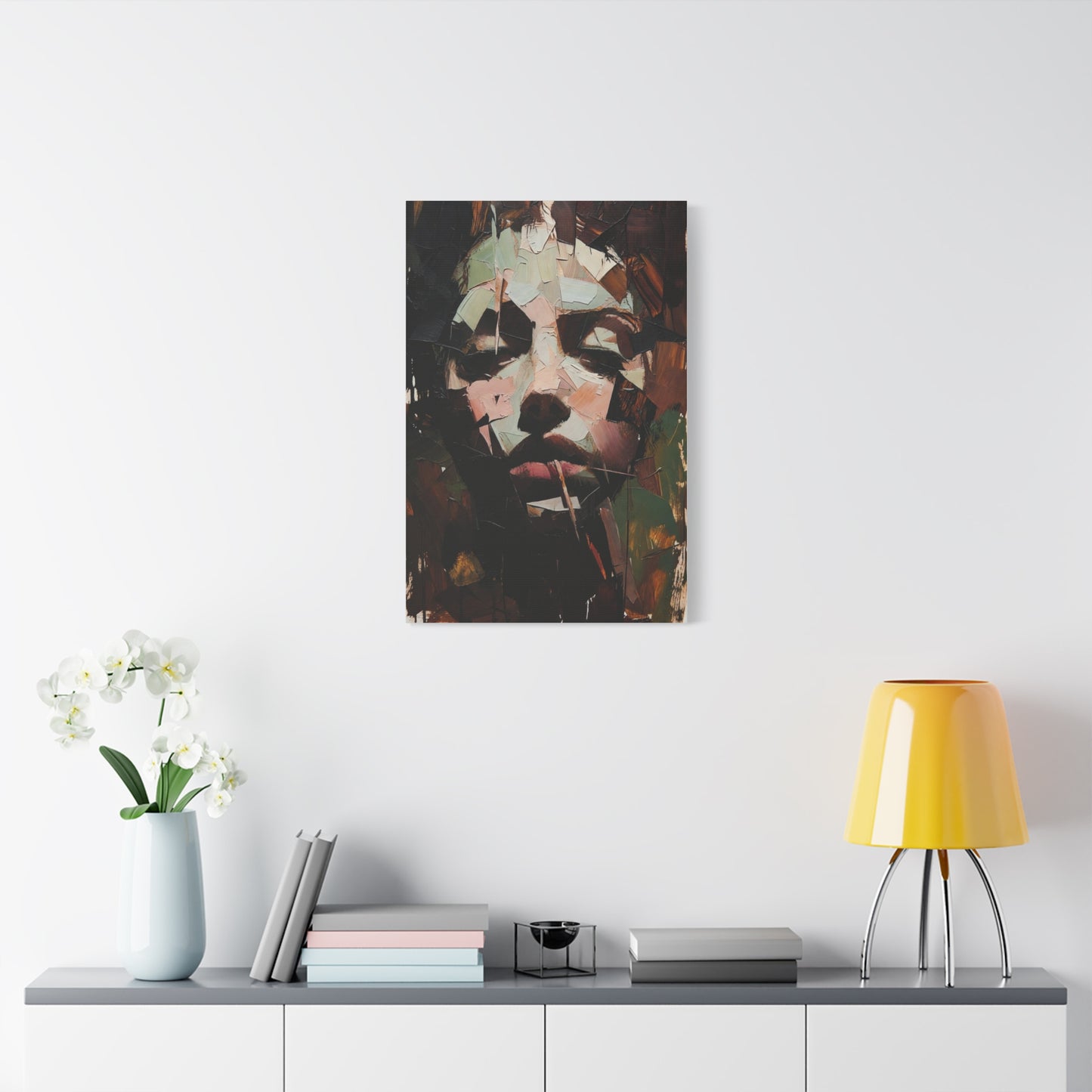 Abstract Portrait Matte Stretched Canvas (1.25") — Contemporary Textured Face Art
