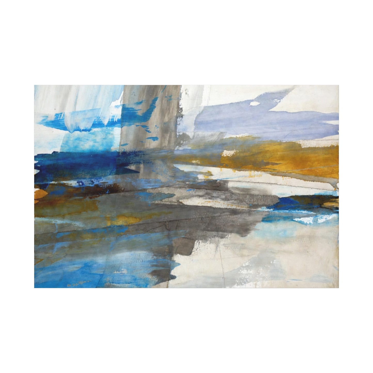 Abstract Coastal Blue Matte Canvas Print — Stretched 1.25" Wall Art