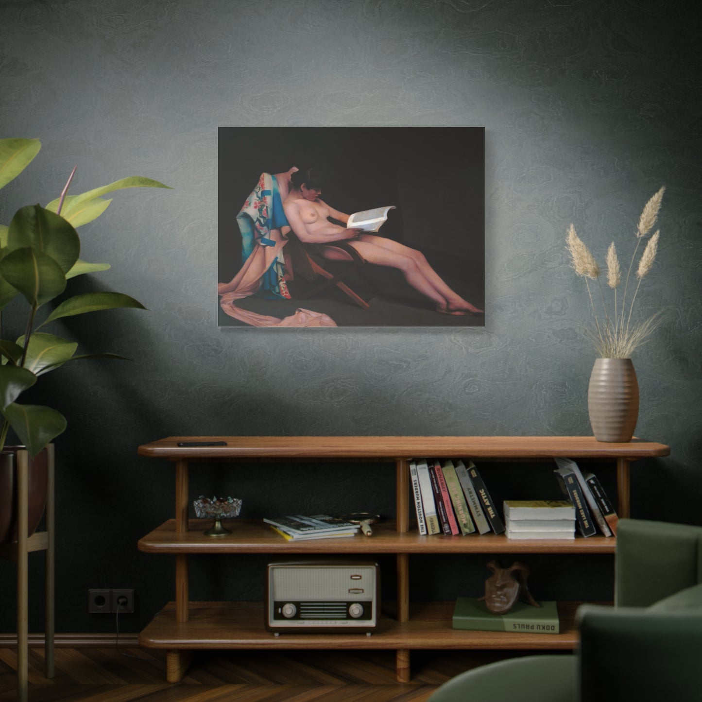 The reading girl by Theodore Roussel Matte Canvas Wall Art Print