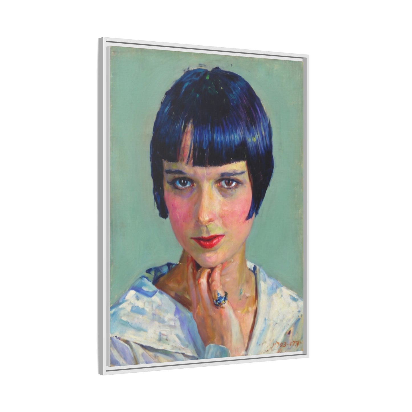 Framed Matte Canvas Portrait Print — Vintage Flapper Woman