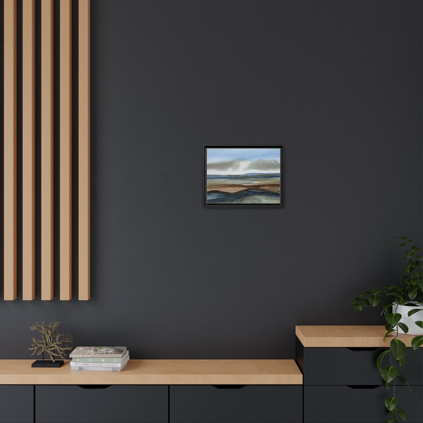Matte Canvas Landscape, Framed (Multi-color)