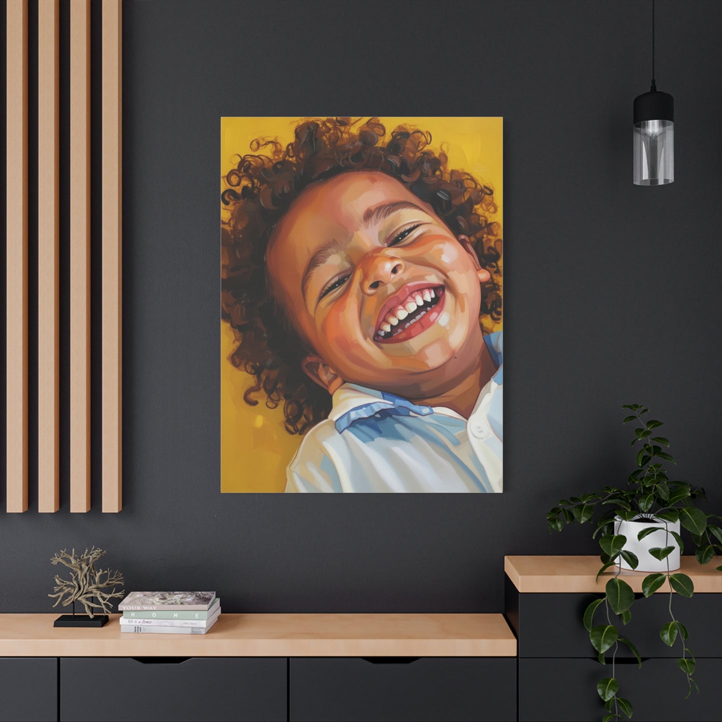 Joyful Child Portrait Canvas - Matte Stretched Wall Art