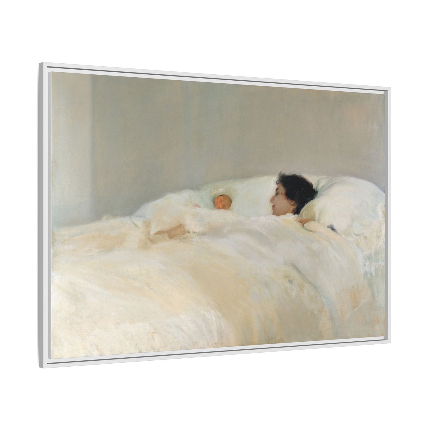 Mother by Joaquin Sorolla y Bastida Framed Matte Canvas Wall Art Print