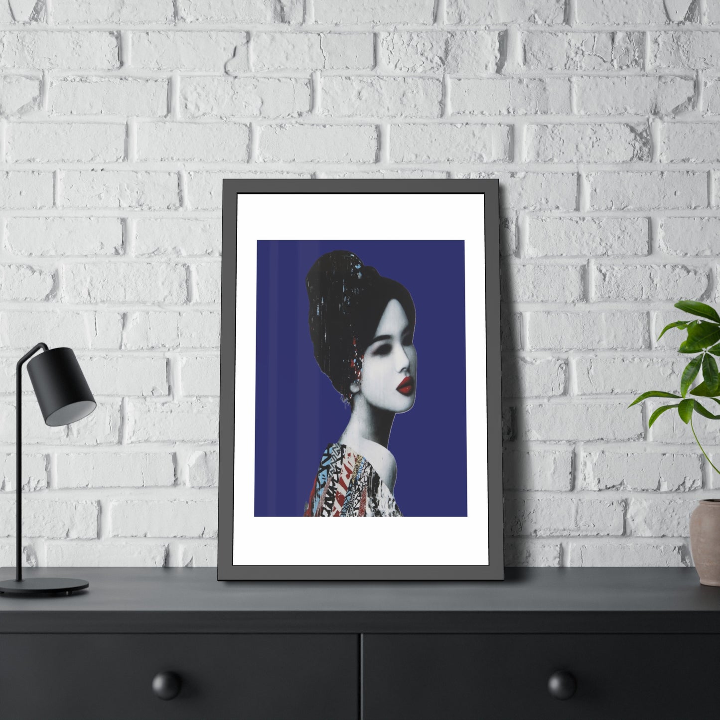 Geisha Portrait - Framed Paper Posters