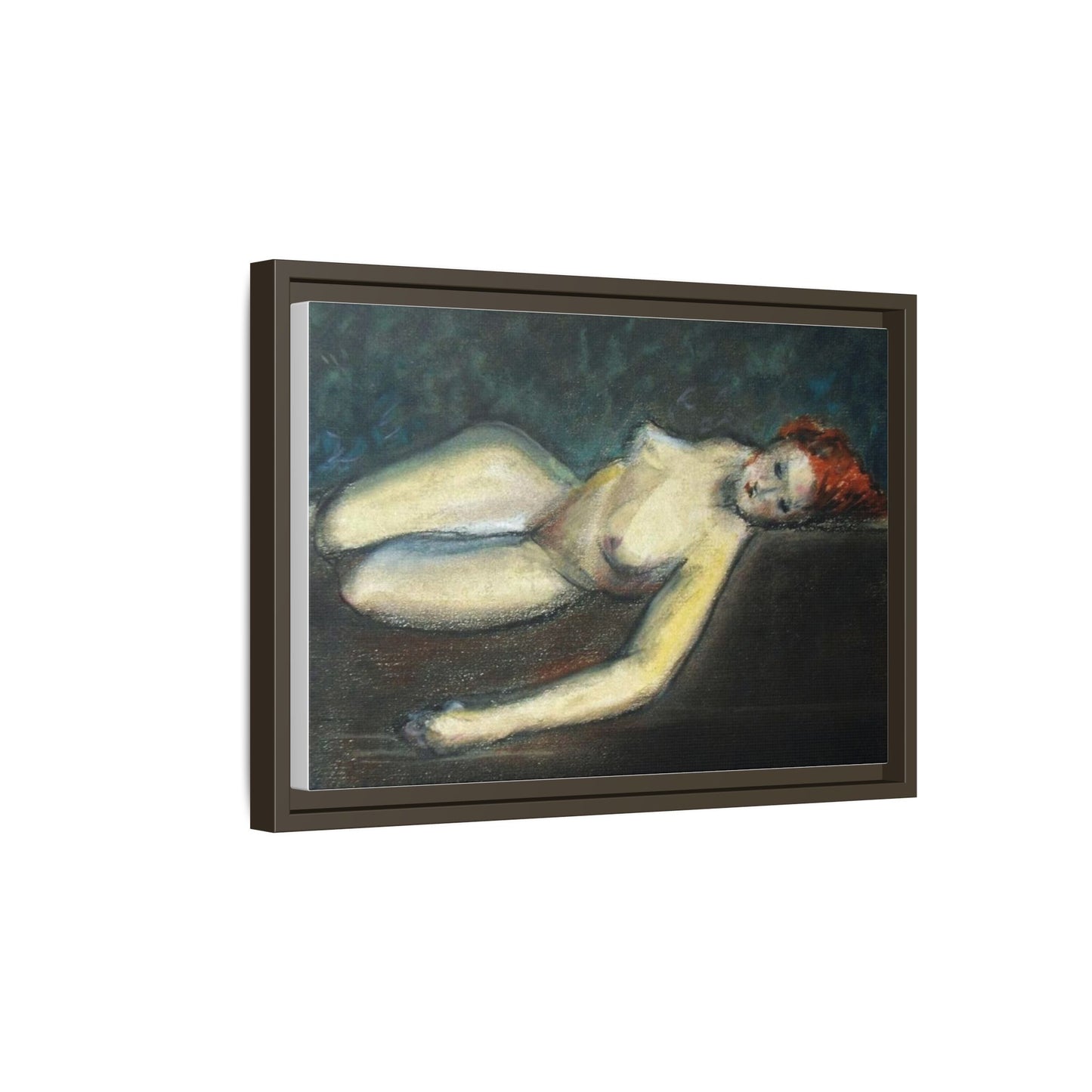 Lying nude by Paul Gosselin Framed Matte Canvas Wall Art Print