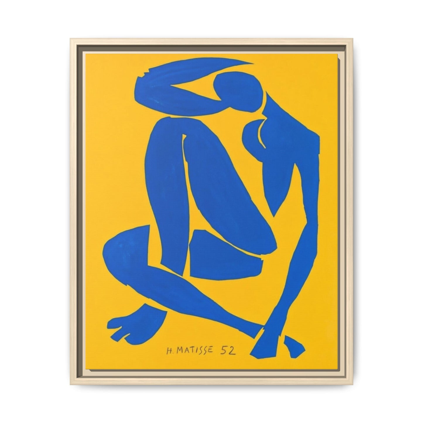 Abstract Blue Nude Matte Canvas Wall Art, Framed
