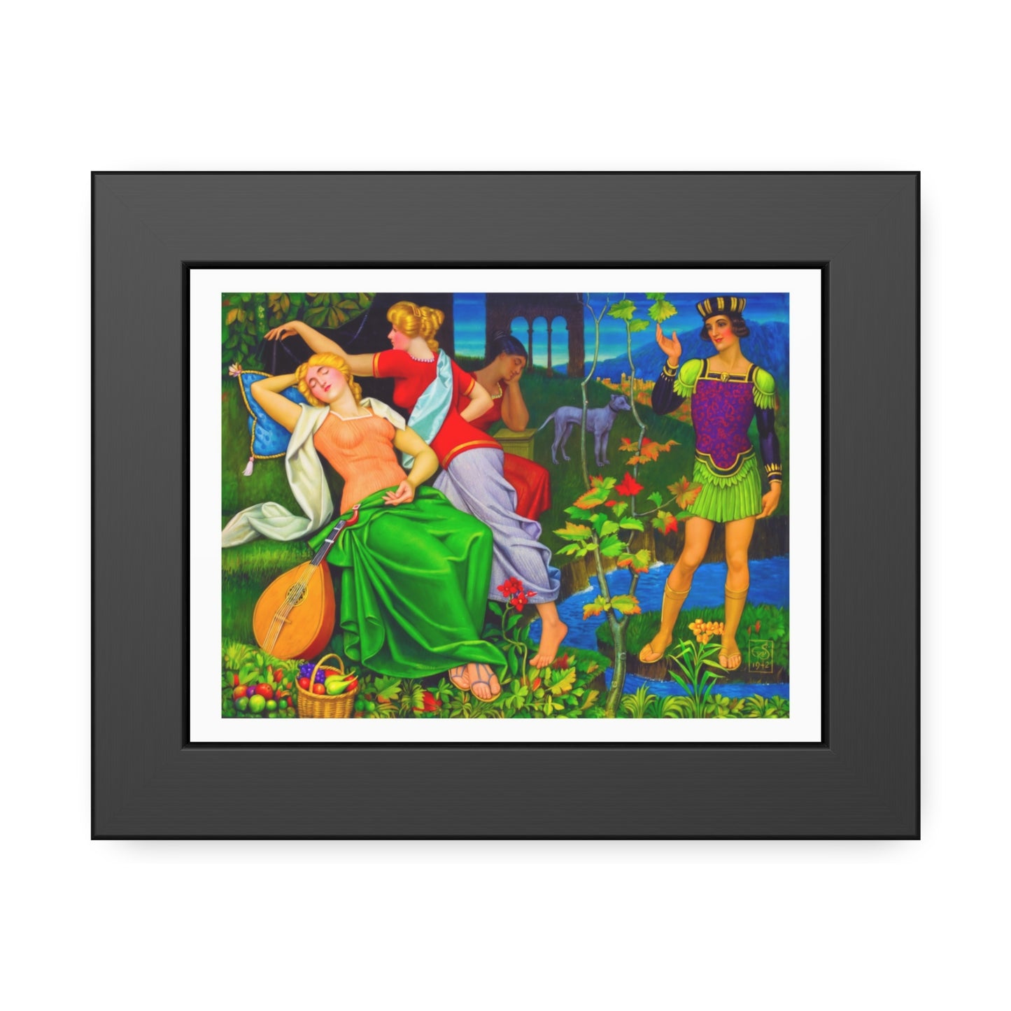 Classical Myth Framed Poster — Vibrant Renaissance-Style Art Print