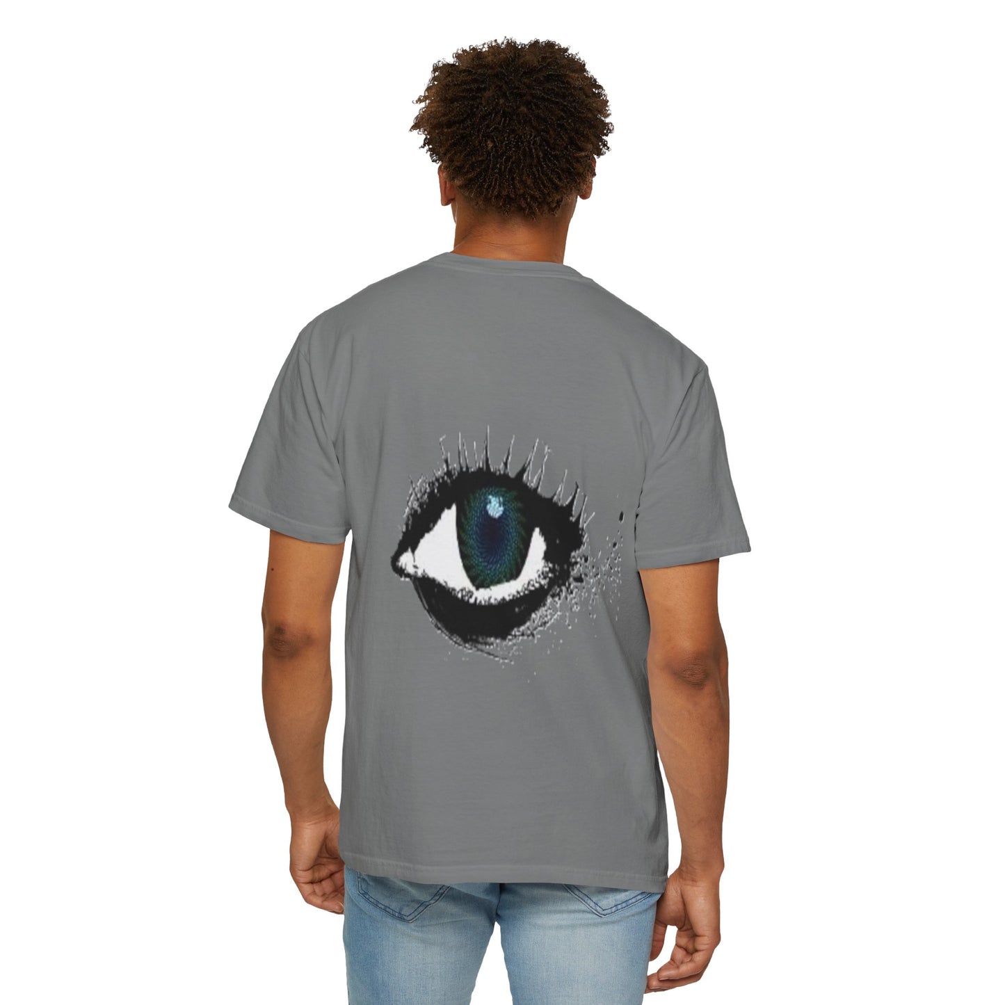 Eye Graphic T-Shirt — Blue Iris Grunge Art Tee