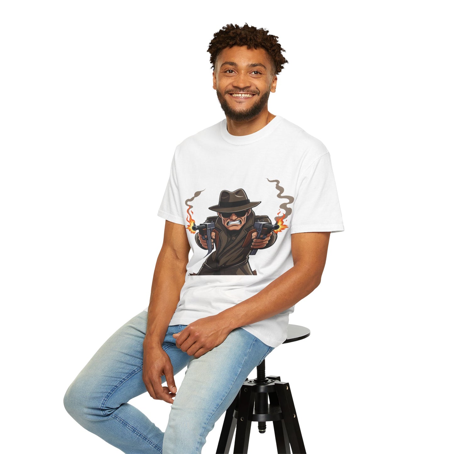 Vintage Gangster Shooter T-Shirt – Retro Mobster Graphic Tee