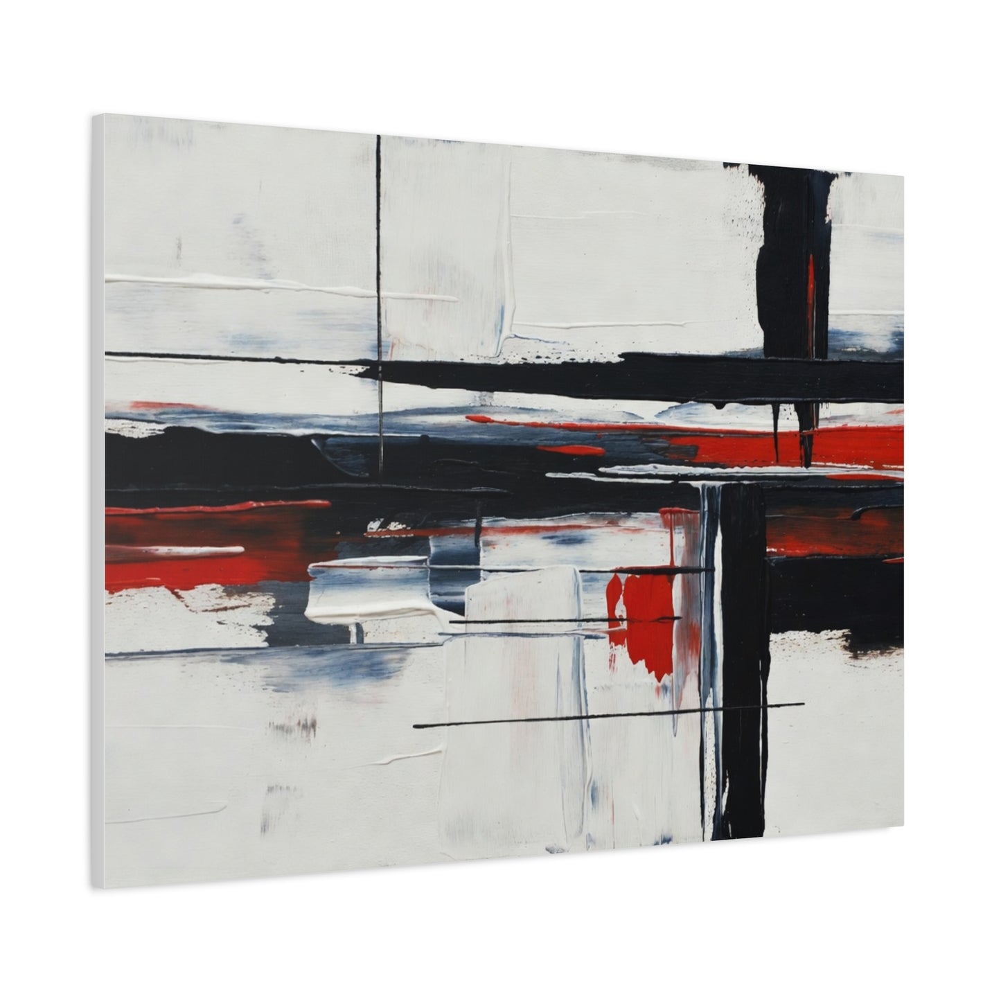 Abstract Red & Black Modern Canvas Art — Matte Stretched 1.25"