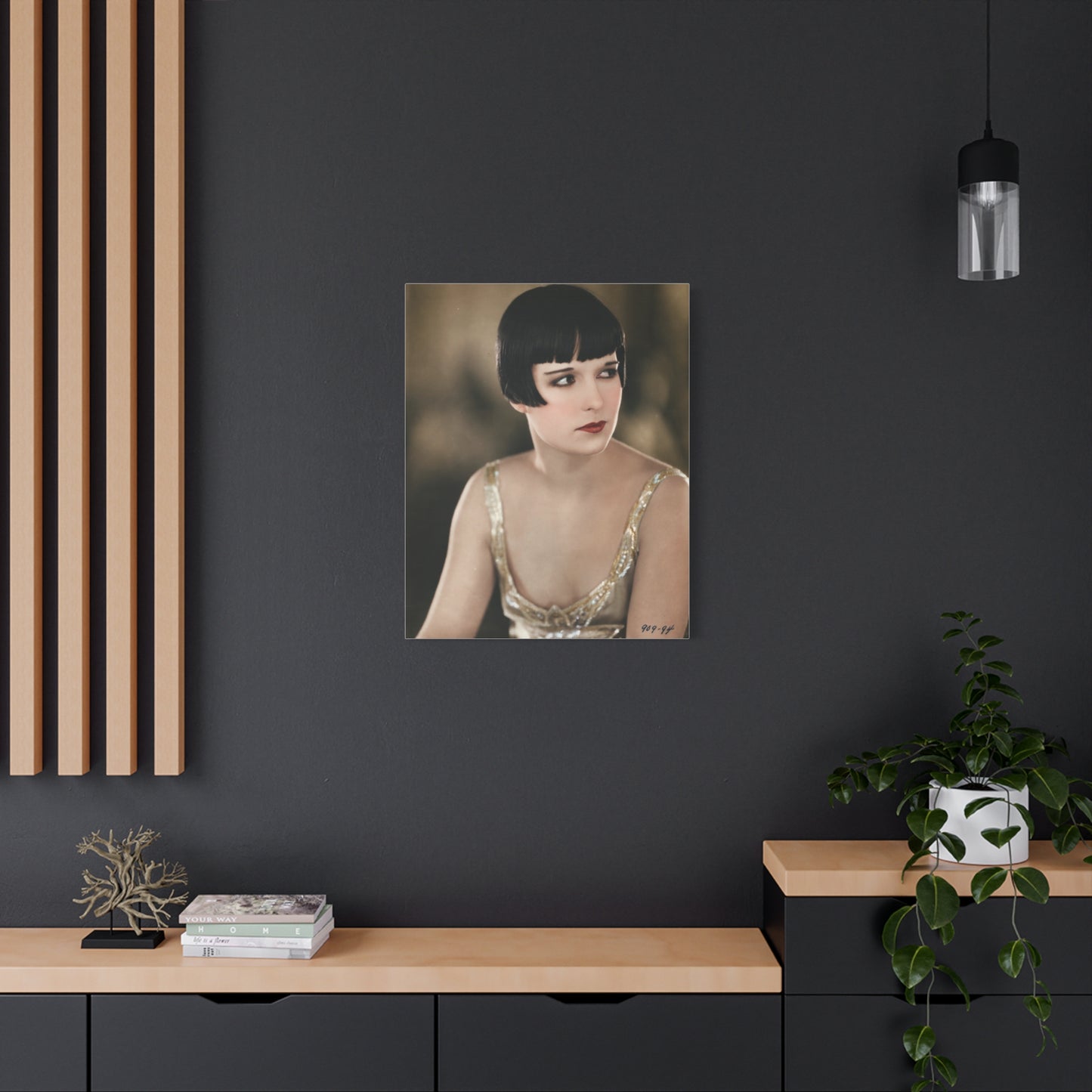 Vintage 1920s Louise Brooks Portrait Matte Canvas Print — Stretched Wall Art