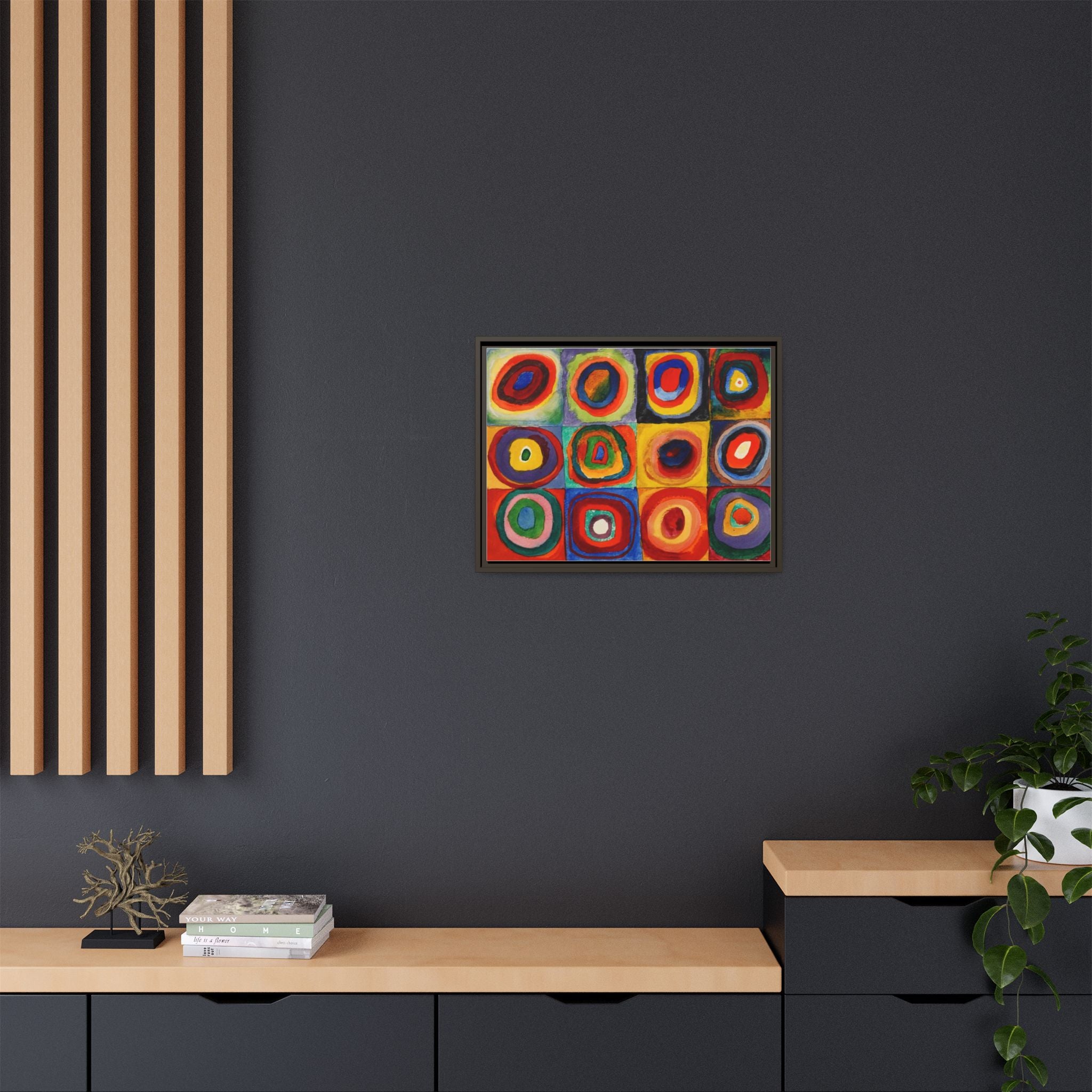Colour Study, Squares with Concentric Circles by Vassily Kandinsky Framed Abstract Canvas Print