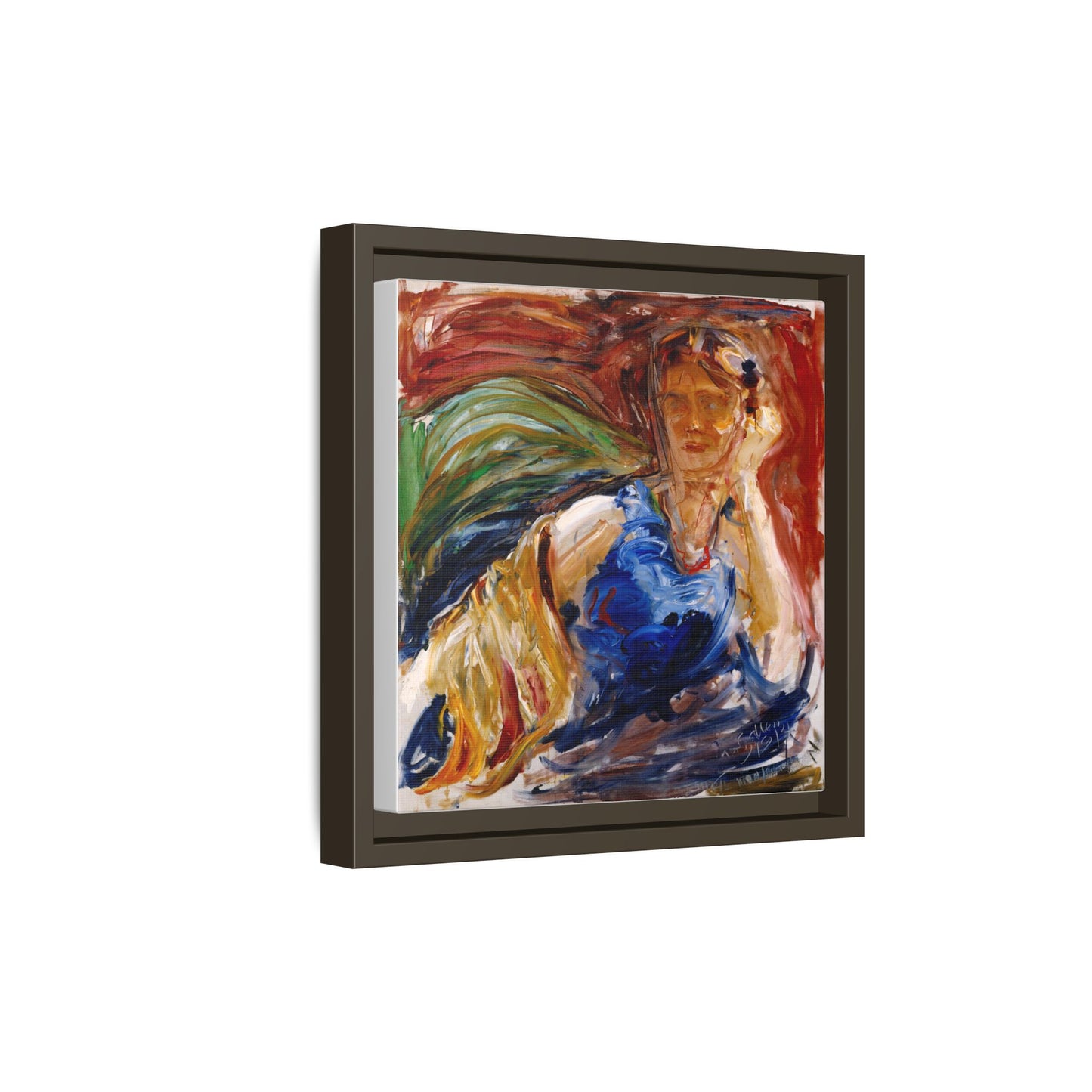 Portrait of hyllis Sjostrom by Akseli Gallen-Kallela Canvas Matte Framed Wall Art Print