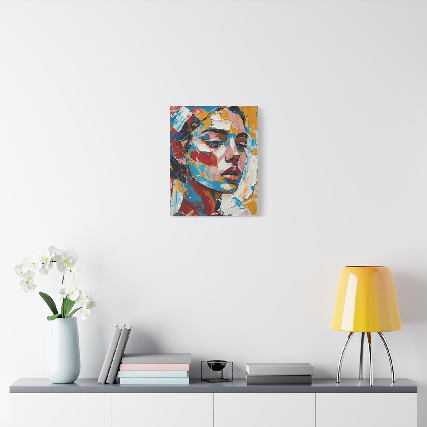 Abstract Colorful Portrait Matte Canvas Print — Modern Stretched Wall Art