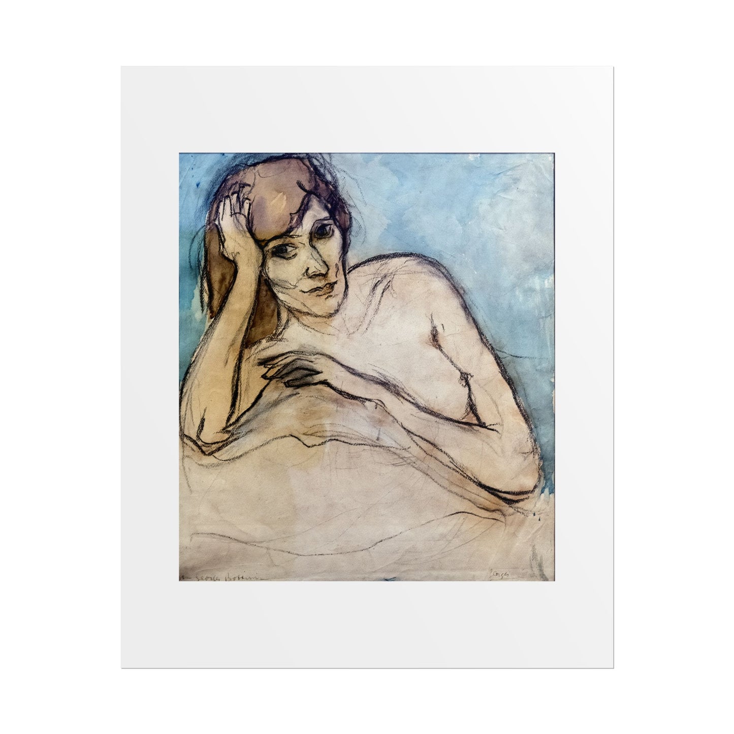 (Albi) Portrait de femme nue by Georges Bottini Wall Art Print