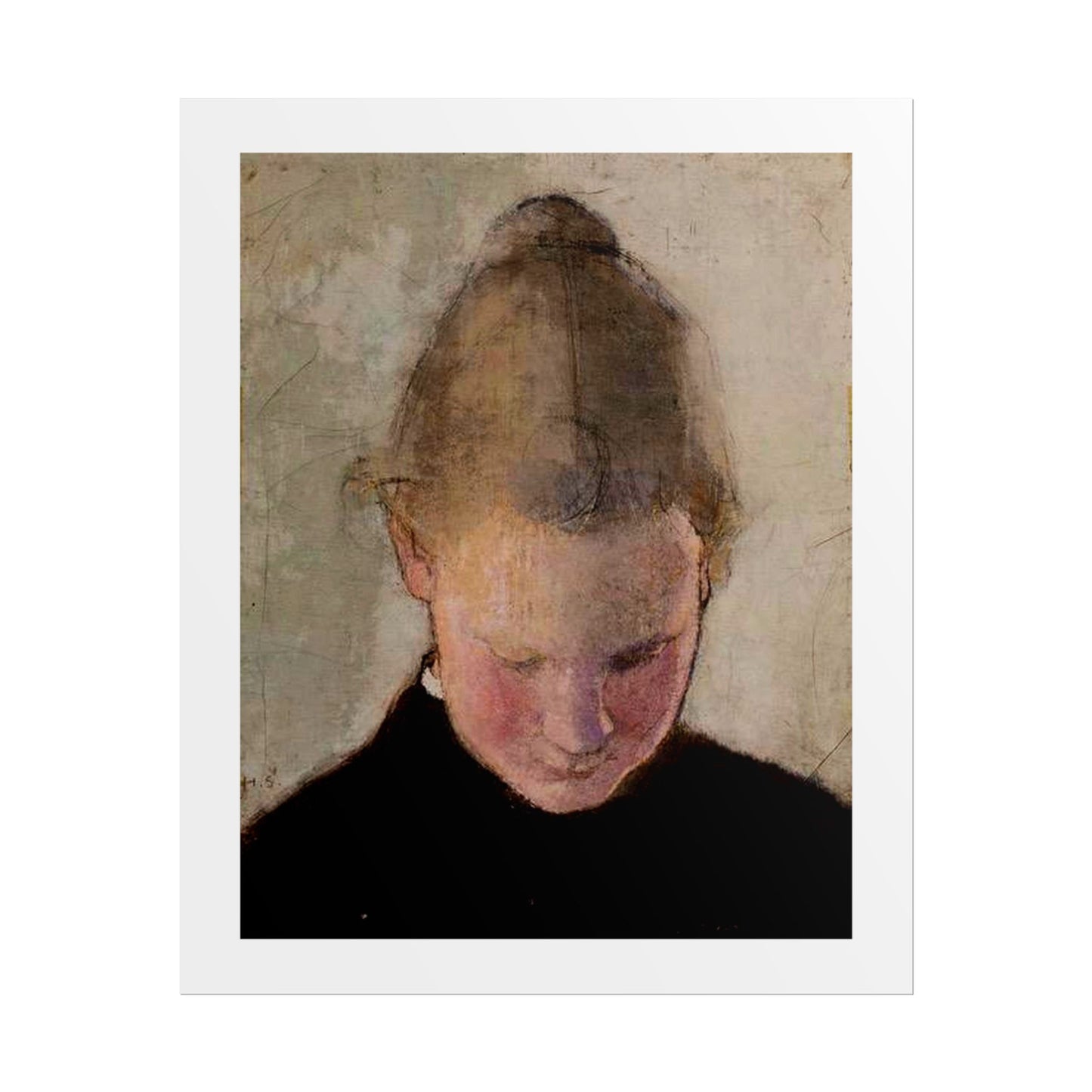 Lukeva tytto by Helena Schjerfbeck Wall Art Print