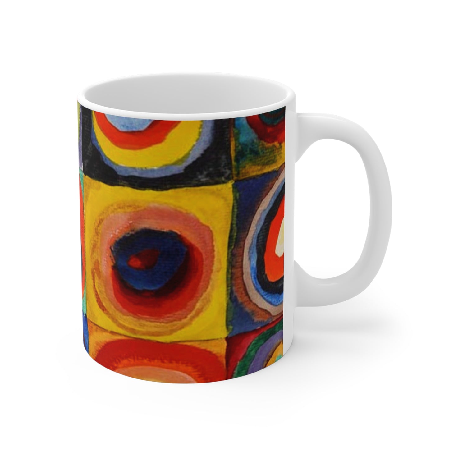 Abstract Colorful Circles Mug — Vibrant Geometric Art Coffee Cup