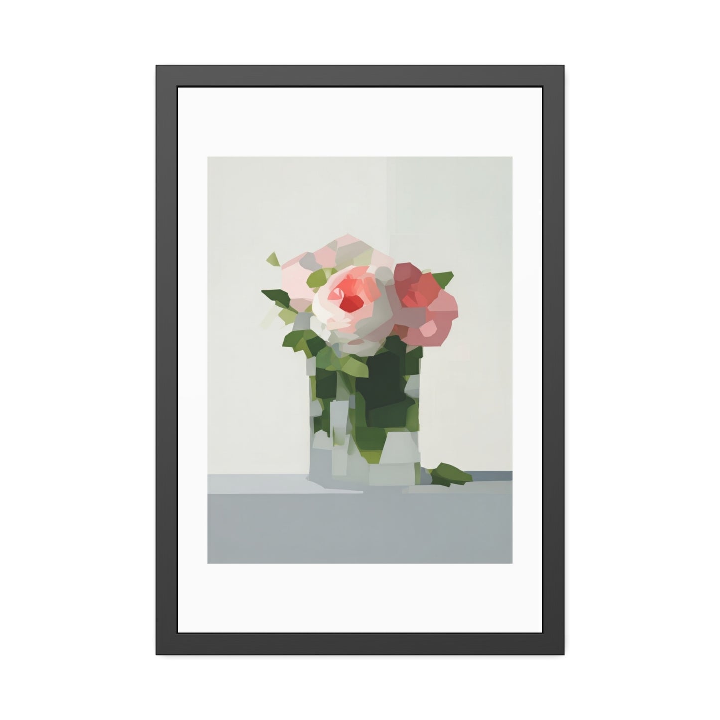 Framed Floral Poster — Modern Abstract Peony Art Print