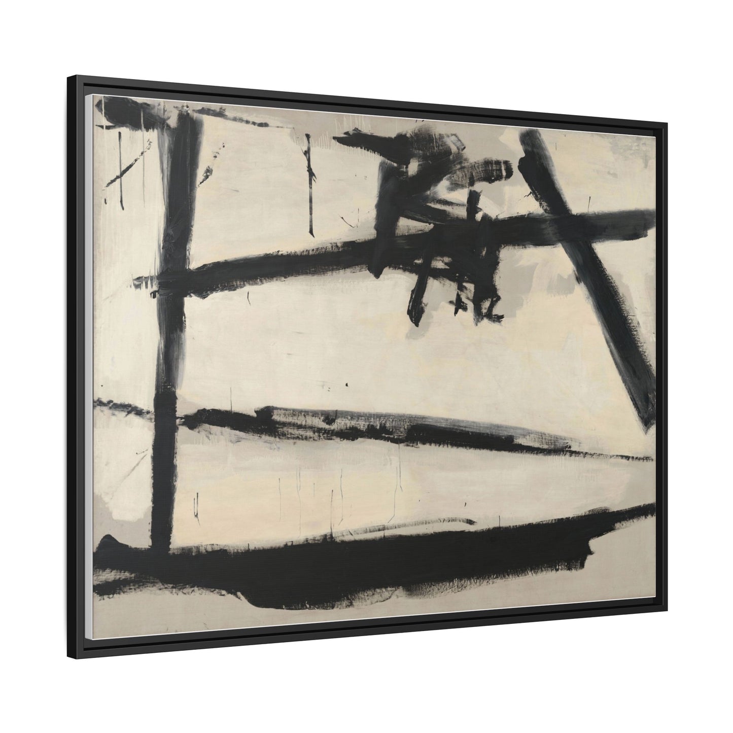 Painting Number 2 by Franz Kline Framed Abstract Canvas Art Print