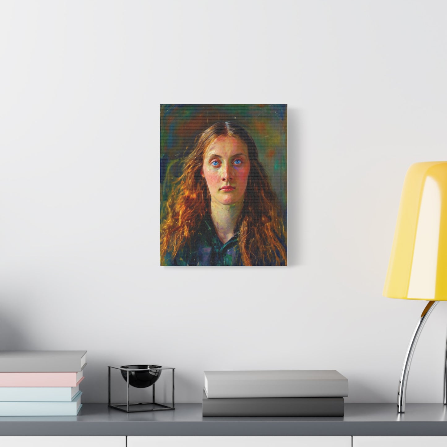 Portrait Canvas Print — Victorian Woman Oil Painting on Stretched Matte Canvas