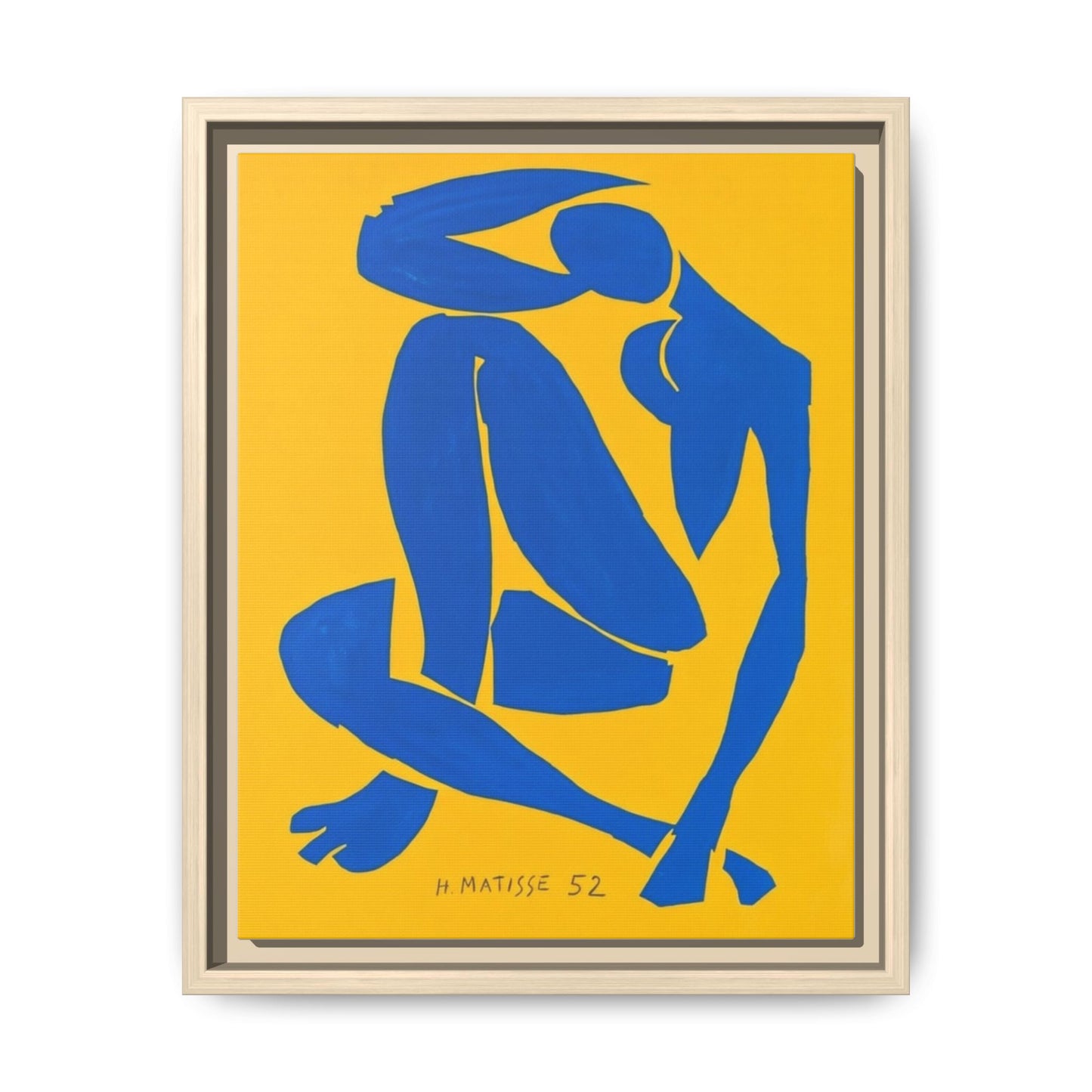 Abstract Blue Nude Matte Canvas Wall Art, Framed