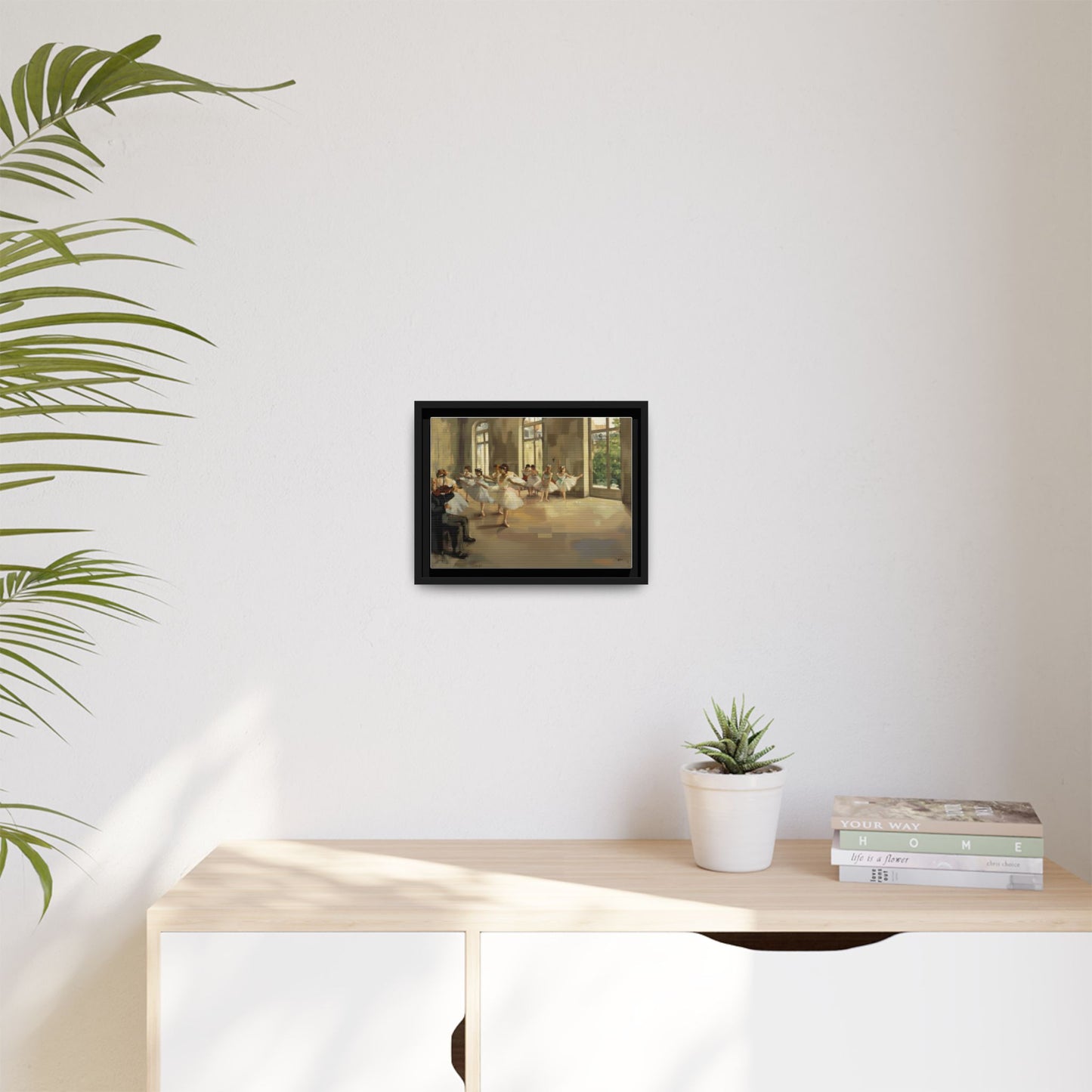 Framed Matte Canvas Print — Ballet Class Scene (Impressionist Dancers)