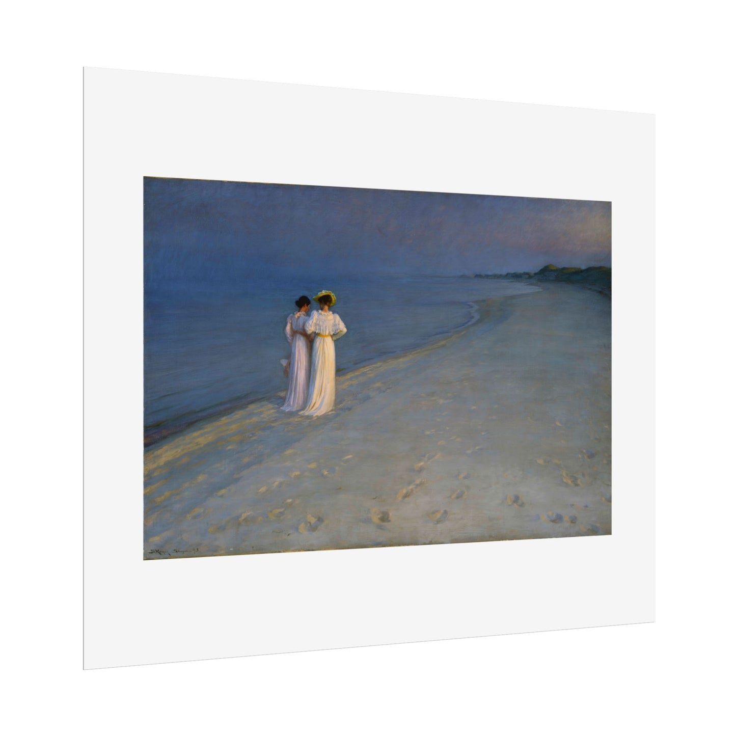 Summer evening on Skagen's Beach by P.S. Krøyer Wall Art Print