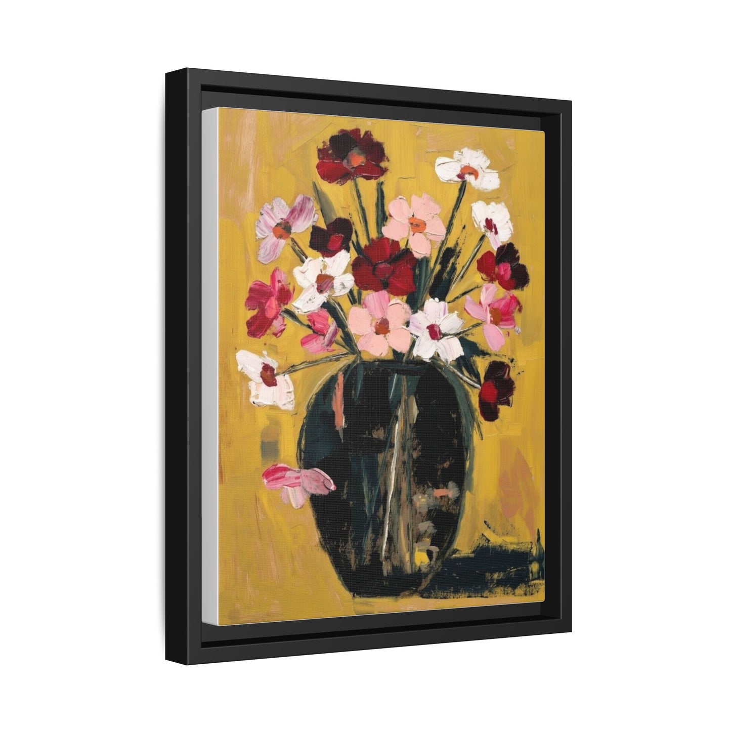 Framed Matte Canvas Floral Still Life Wall Art