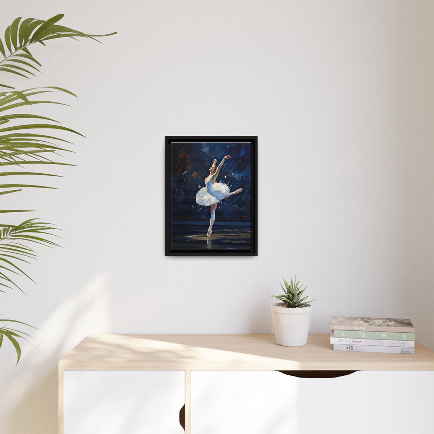 Ballerina Ballet Canvas Print — Framed Matte Wall Art