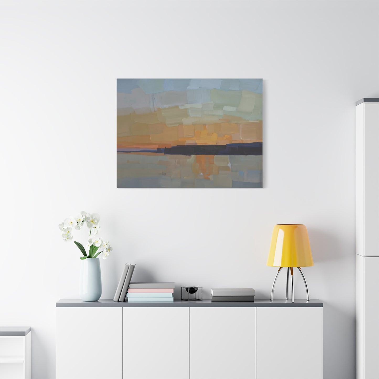 Abstract Sunset Landscape Canvas Print  Matte Stretched 1.25"
