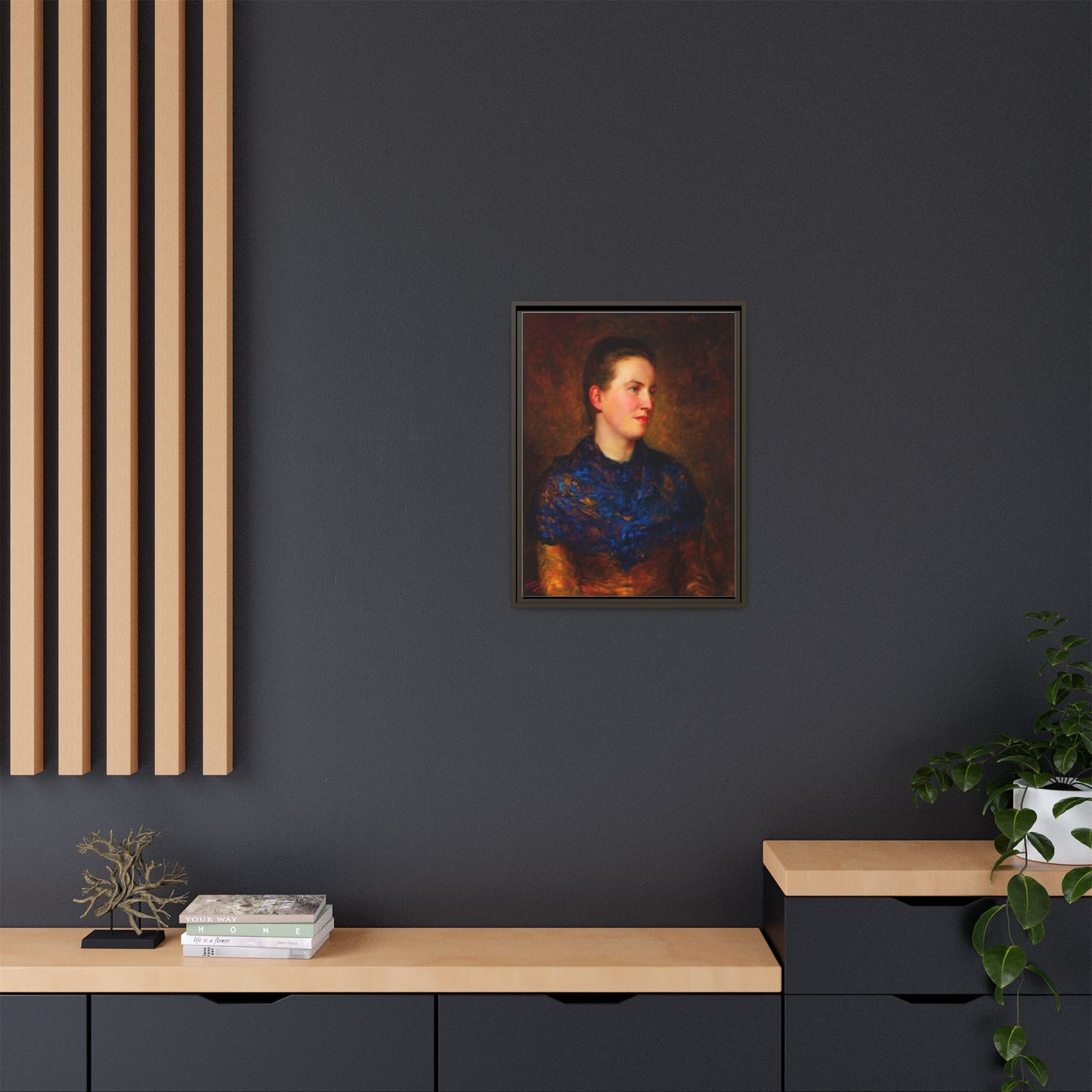 Framed Matte Canvas Portrait Print — Classic Victorian Woman Wall Art
