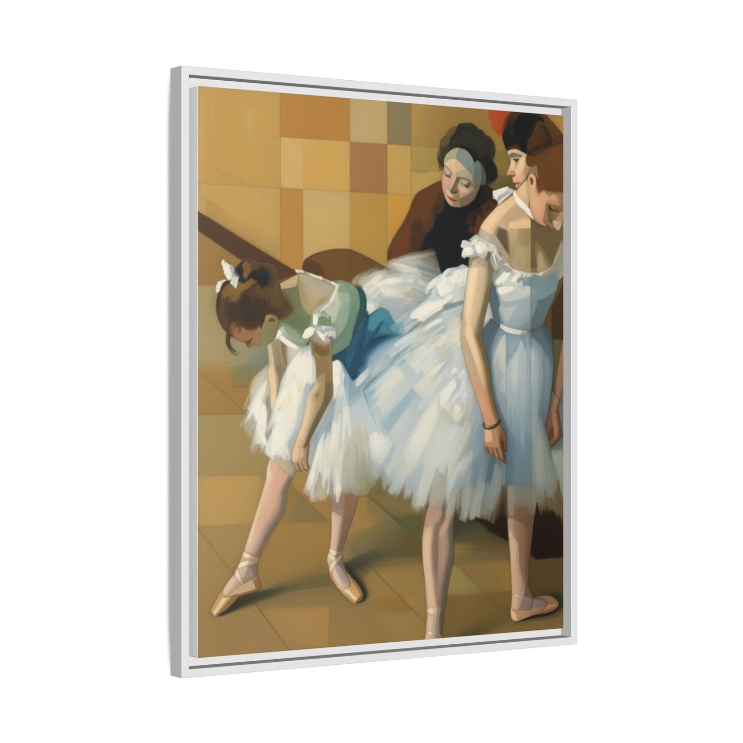 Ballet Dancers Matte Framed Canvas – Impressionist Dance Wall Art