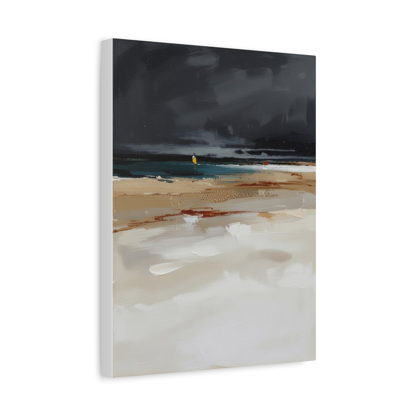 Beachscape Canvas Art — Stormy Seascape Matte Stretched Wall Art
