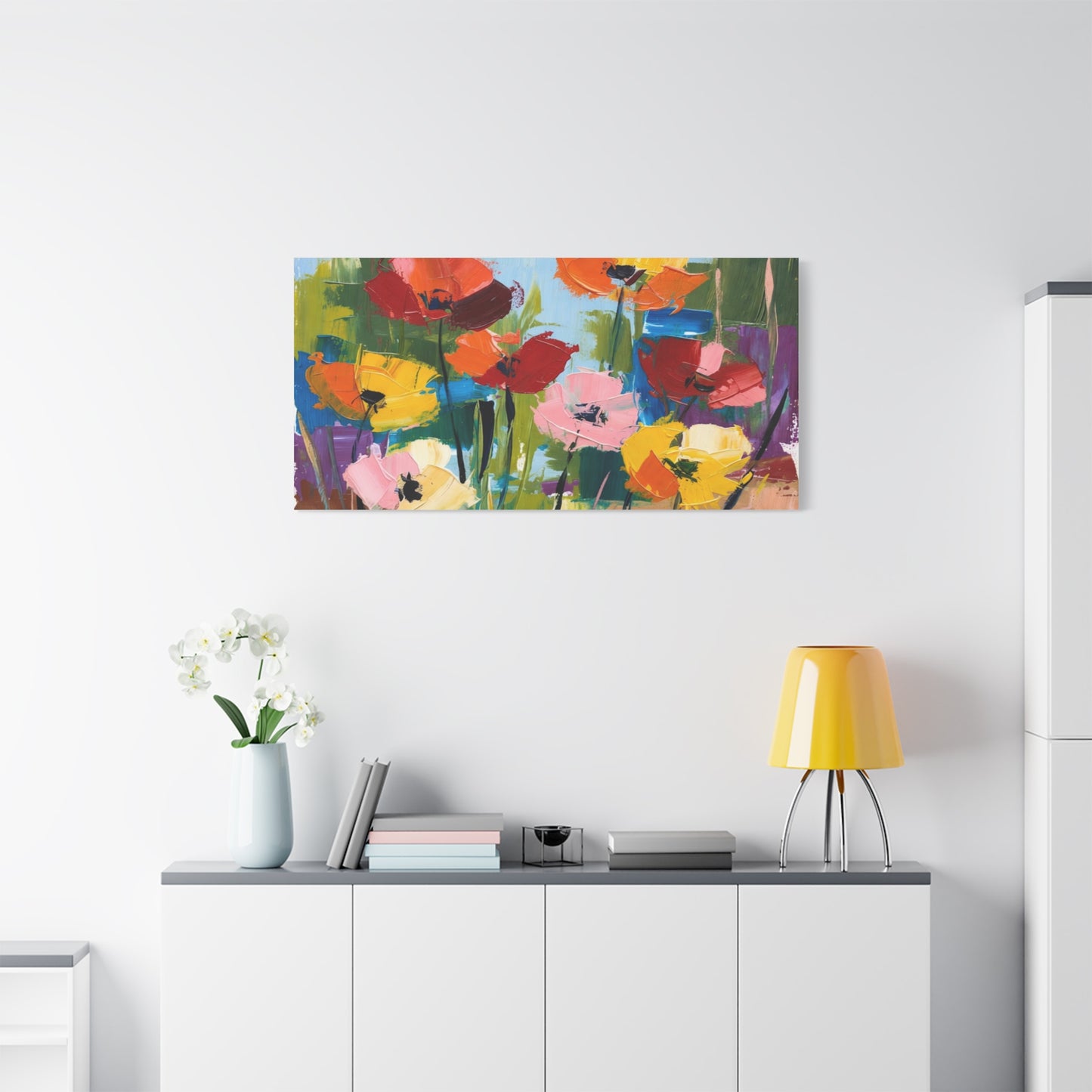 Colorful Abstract Floral Canvas Wall Art — Matte Stretched 1.25"