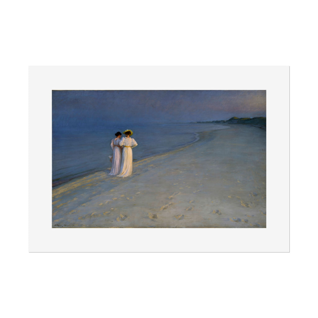 Summer evening on Skagen's Beach by P.S. Krøyer Wall Art Print