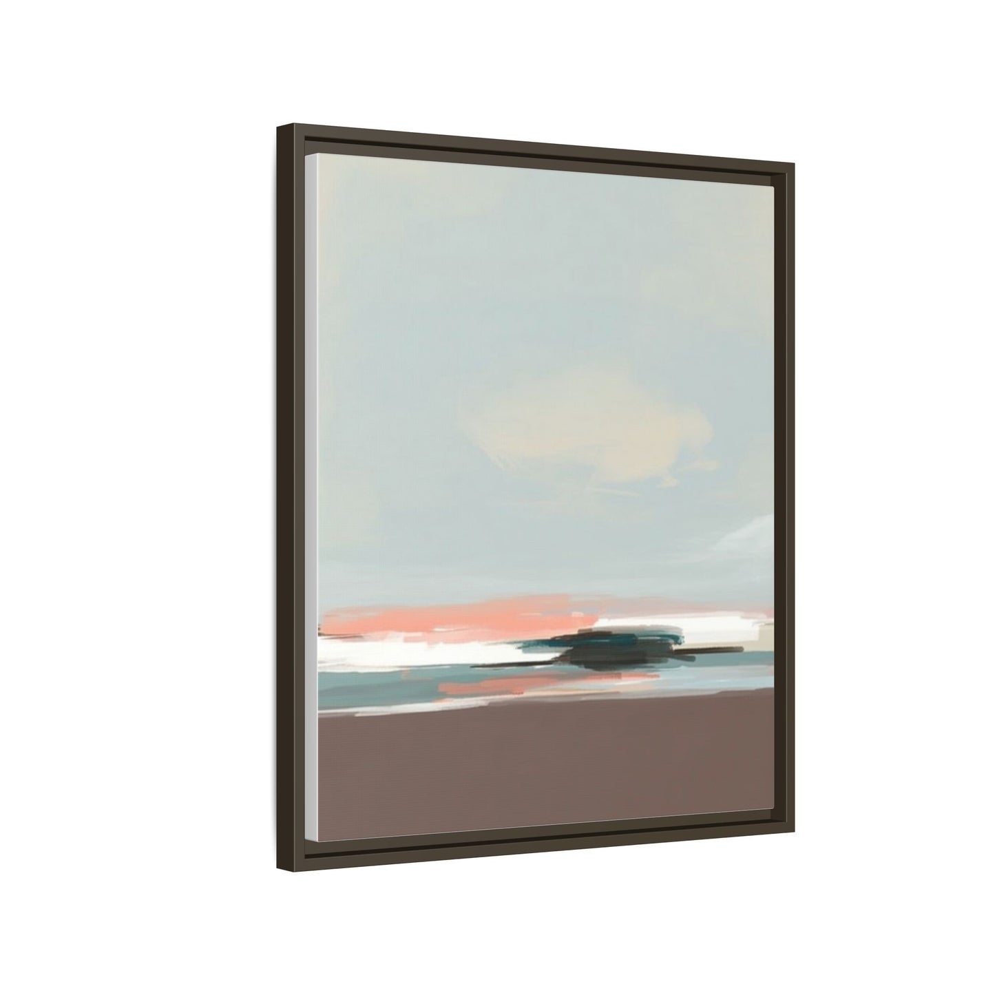 Framed Matte Canvas Print — Soft Coastal Abstract Landscape