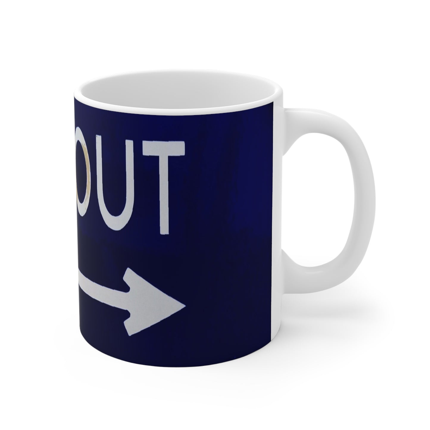 Mug — 'Way Out' Arrow Coffee Mug,