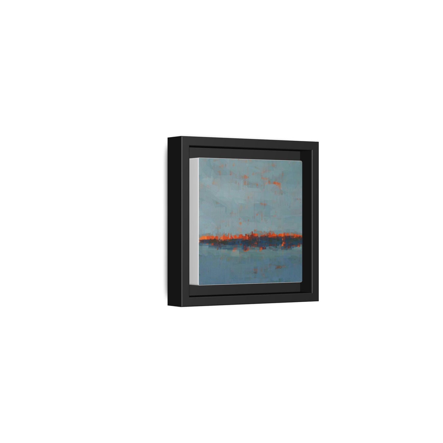 Framed Canvas Art — Teal & Orange Abstract Seascape