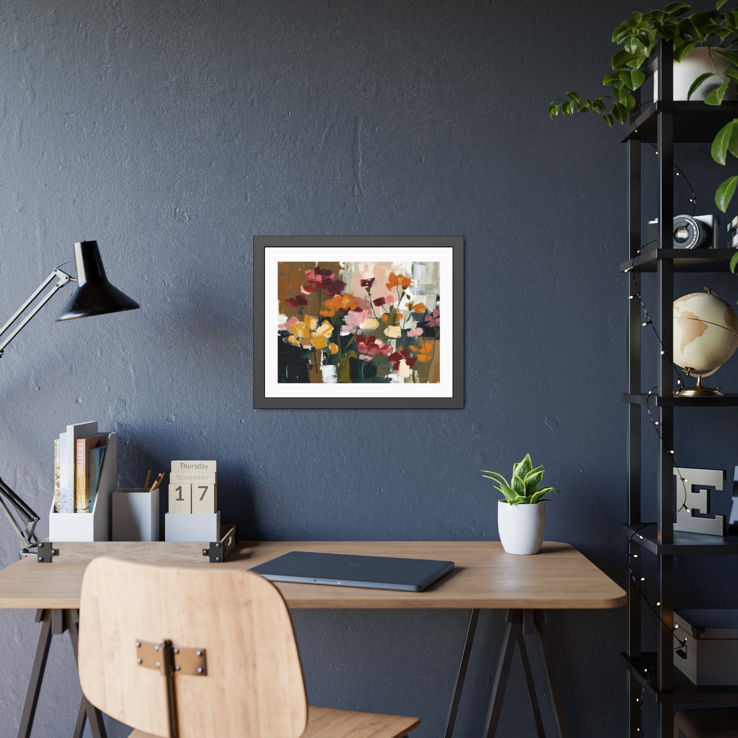 Framed Floral Art Print — Abstract Wildflower Poster for Living Room & Bedroom Décor
