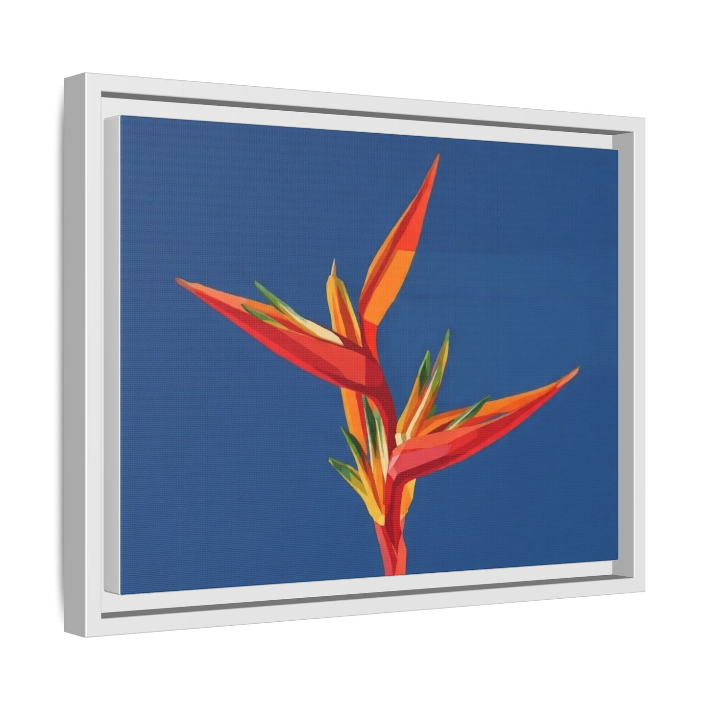 Framed Matte Canvas – Tropical Bird of Paradise Floral Wall Art
