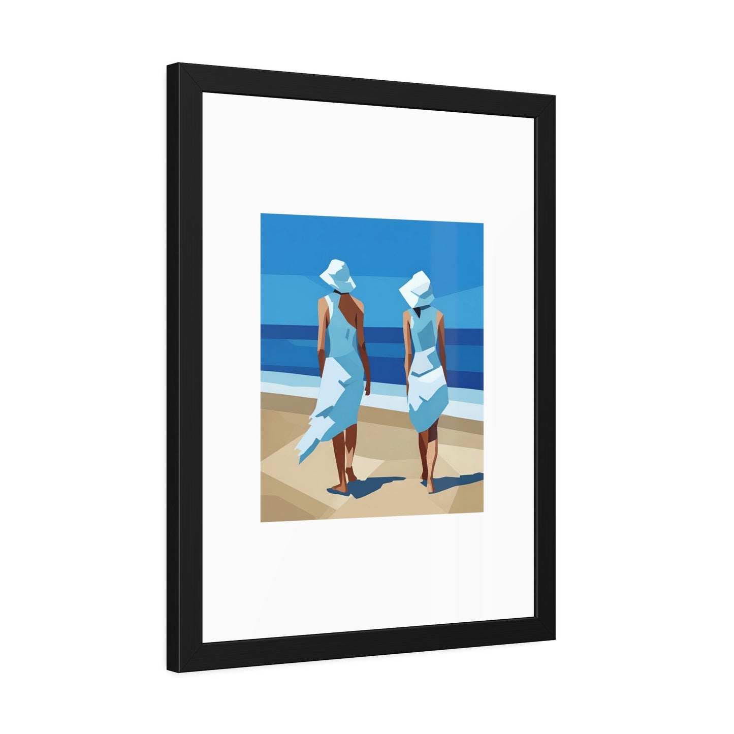 Framed Beach Poster — Vintage Coastal Art Print