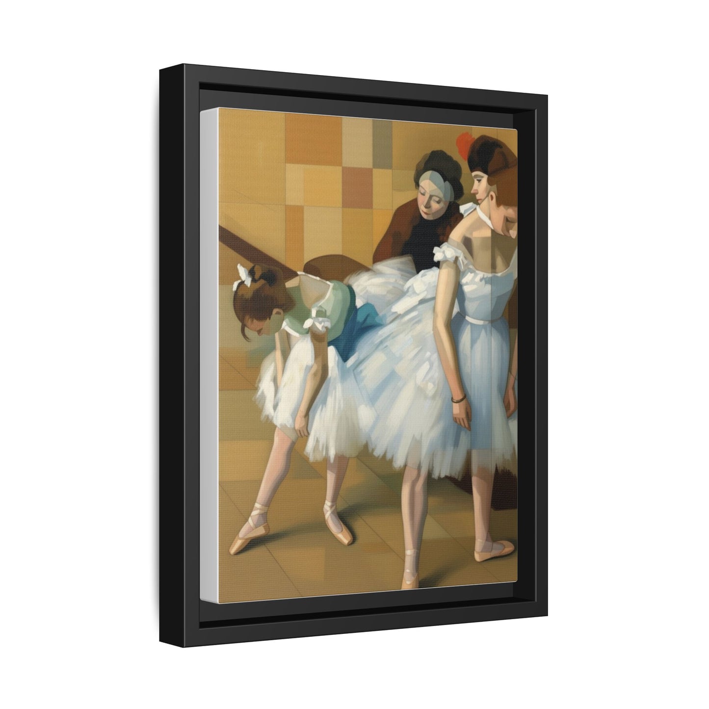 Ballet Dancers Matte Framed Canvas – Impressionist Dance Wall Art