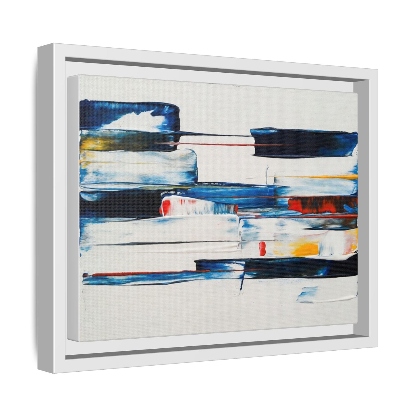Abstract Coastal Brushstrokes Framed Canvas Print