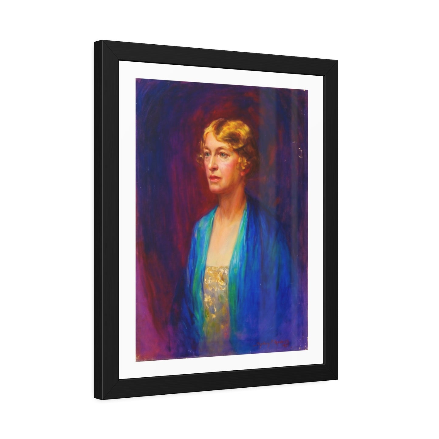 Framed Portrait Poster — Vintage Woman Oil-Style Art Print