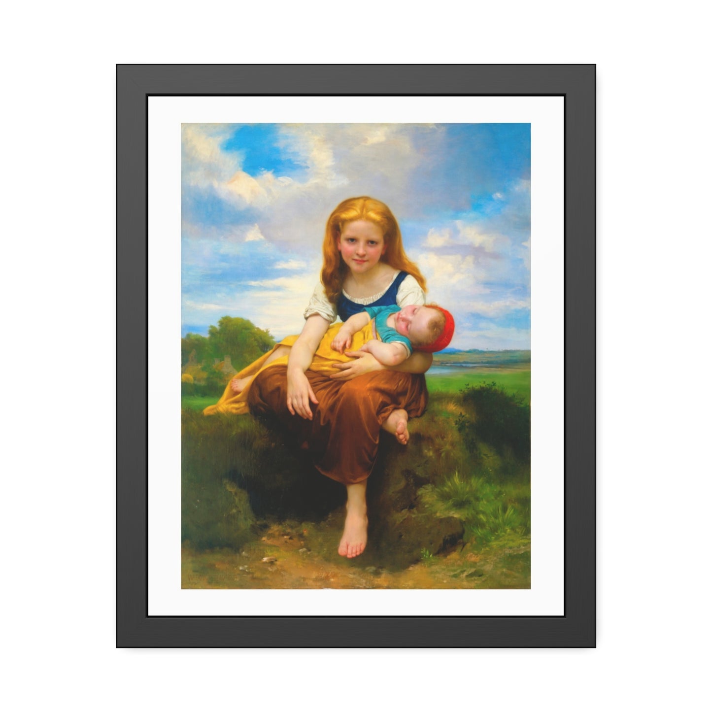 Framed Poster — Vintage Mother & Child Art Print